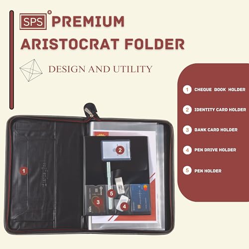 SPS PU Leather 24-Pocket A4 File Organizer – Professional Document Holder for Certificates, Legal Documents, Home, Office, School Use (Maroon) - Image 4
