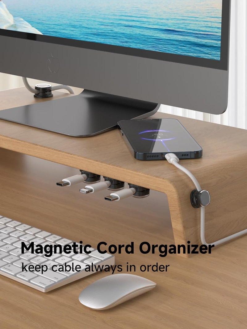 COOCAT Magnetic Cable Clips, Adjustable Cord Holder Management, Adhesive Wire Keeper Organizer for Home Office Desk Phone PC Car Wall Desktop Nightstand Appliance (9-PCS Black) - Image 5