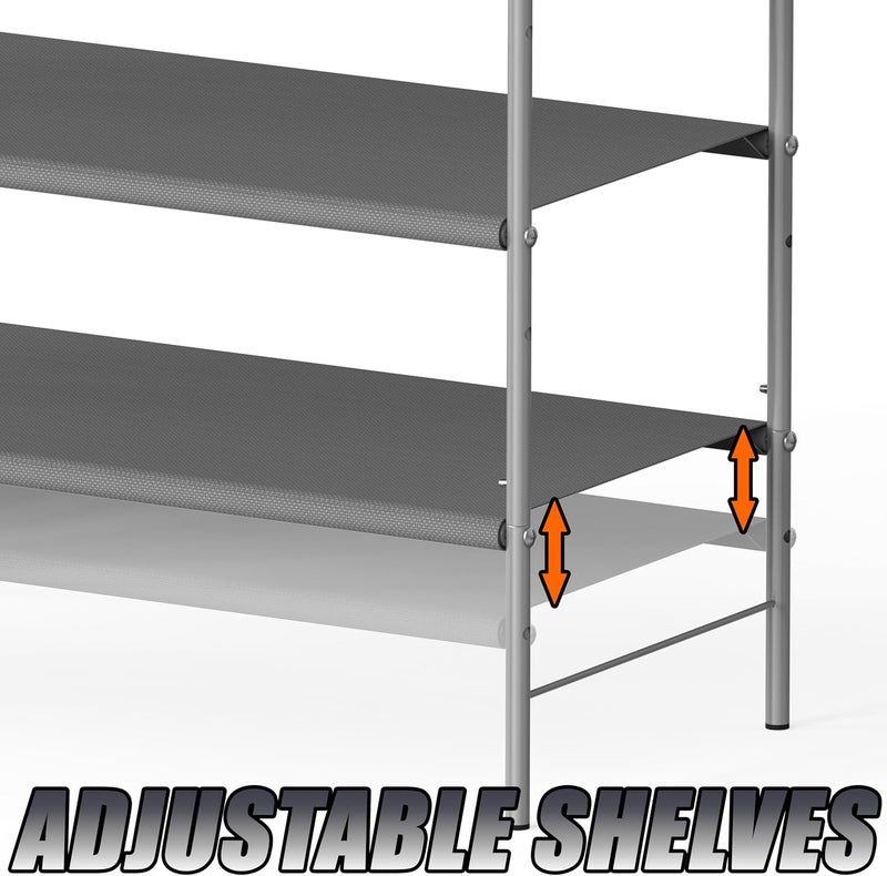 Simple Houseware 3-Tier Shoe Rack Storage Organizer, Grey - Image 5