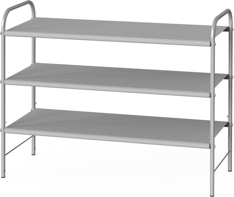 Simple Houseware 3-Tier Shoe Rack Storage Organizer, Grey - Image 4