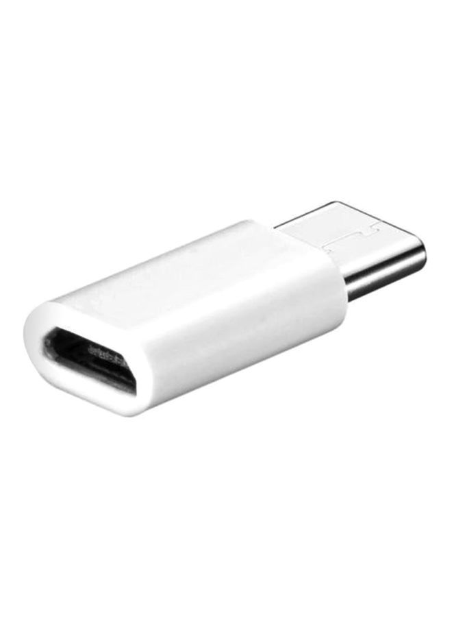 NIBEMINENT Type-C To Micro USB Charging Adapter White  - Image 1
