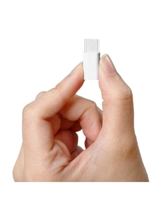 NIBEMINENT Type-C To Micro USB Charging Adapter White  - Image 2