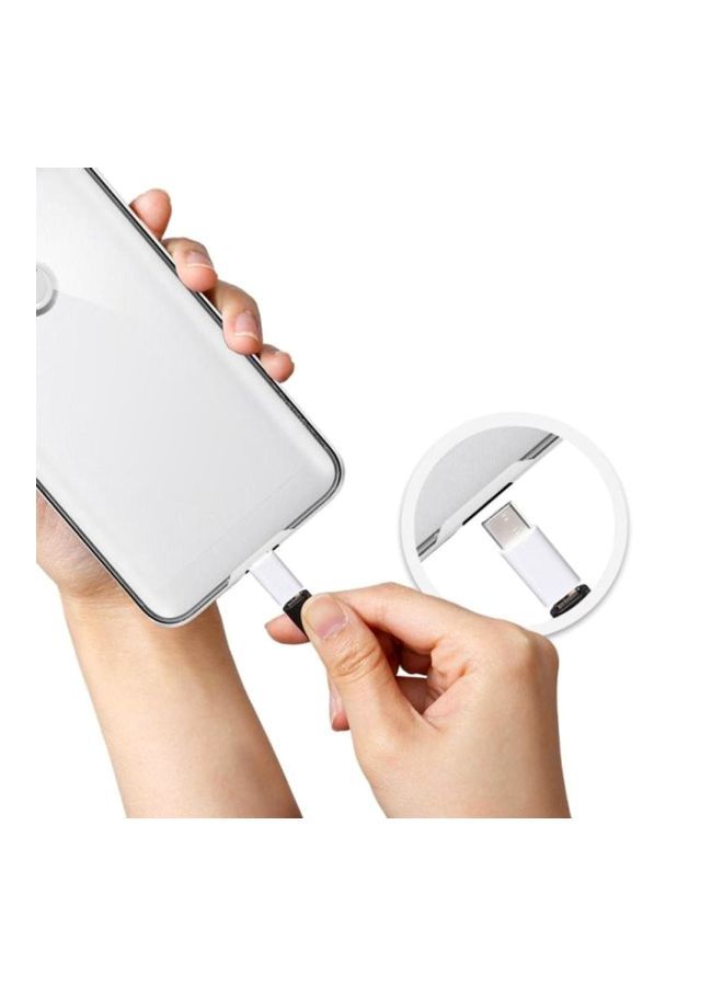 NIBEMINENT Type-C To Micro USB Charging Adapter White  - Image 5