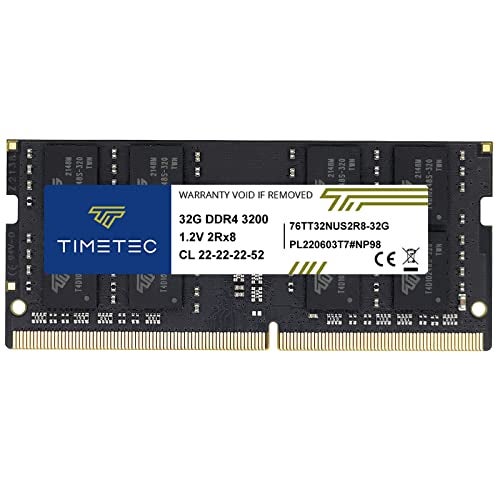 Timetec تيمتيك 32 جيجابايت DDR4 3200 ميجاهرتز PC4-25600 غير متوازن غير مخزن 1.2 فولت CL22 2Rx8 مزدوج الرتبة 260 دبوس SODIMM متوافق مع أجهزة الكمبيوتر المحمولة للألعاب من AMD و Intel - Image 1