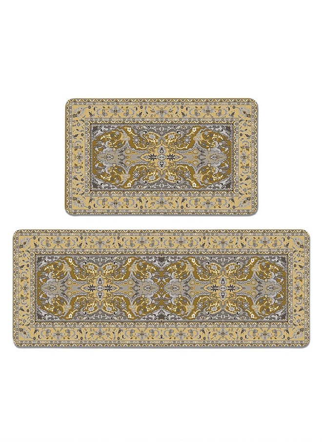 Generic 2 PCS Kitchen Floor Mats Rugs Set, Cushion Floor Carpet, Waterproof, Oil Resistant and Anti-Fatigue PU Standing Mat for Kitchen, Floor, Office, Sink, Laundry 45*75CM+45*120CM  - Image 1