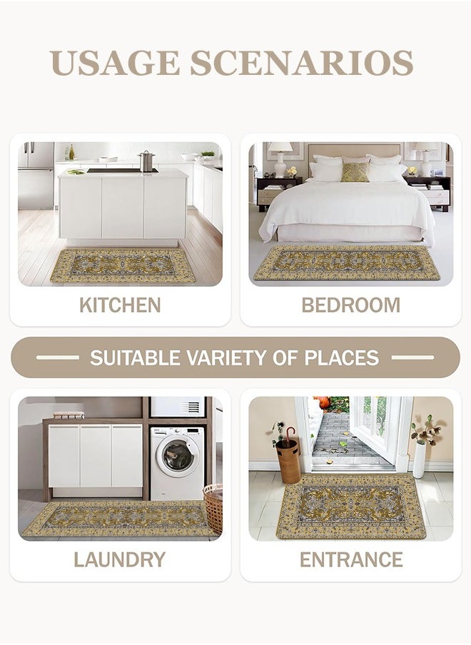 Generic 2 PCS Kitchen Floor Mats Rugs Set, Cushion Floor Carpet, Waterproof, Oil Resistant and Anti-Fatigue PU Standing Mat for Kitchen, Floor, Office, Sink, Laundry 45*75CM+45*120CM  - Image 4