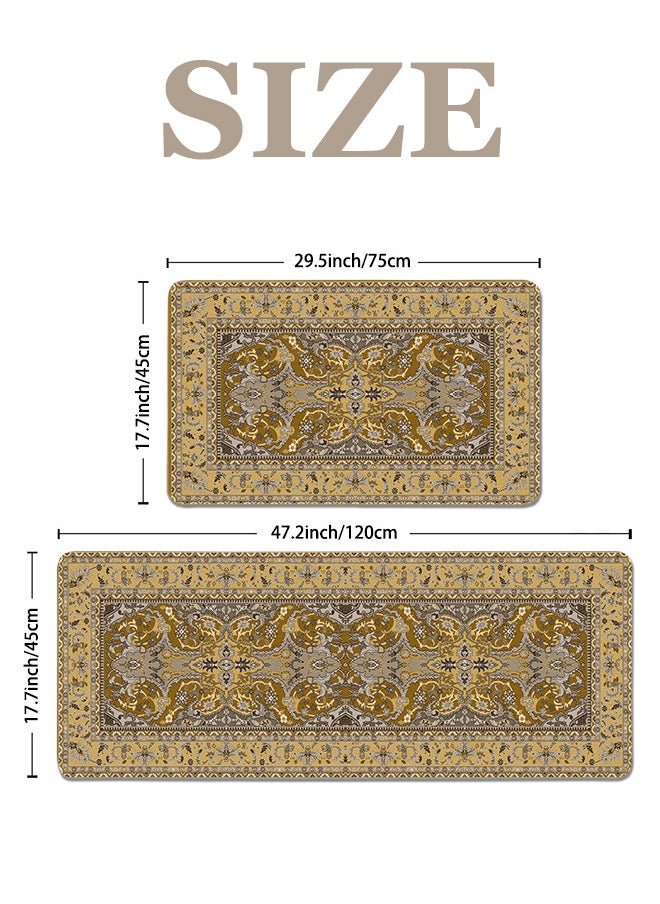 Generic 2 PCS Kitchen Floor Mats Rugs Set, Cushion Floor Carpet, Waterproof, Oil Resistant and Anti-Fatigue PU Standing Mat for Kitchen, Floor, Office, Sink, Laundry 45*75CM+45*120CM  - Image 5