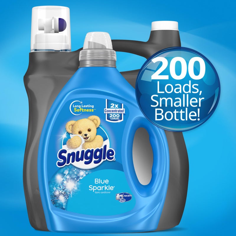 Snuggle Blue Sparkle Liquid Fabric Softener, 2X Concentrated, 200 Loads, 80 Fl Oz - Image 2