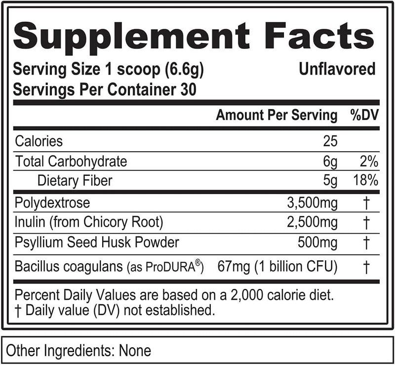 Evlution Nutrition FiberMode  Fiber  Probiotic Powder  Digestive Health  Immune Support  1bil CFU Probiotics  5g Fiber  Gluten Free  Vegan  Unflavored  Dietary Supplement  30 Servings - Image 2
