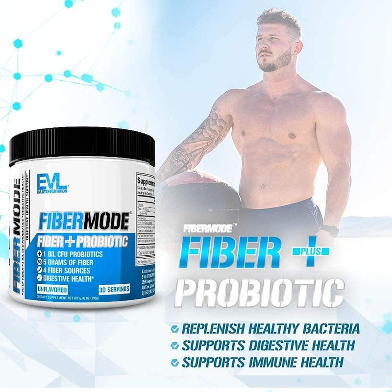 Evlution Nutrition FiberMode  Fiber  Probiotic Powder  Digestive Health  Immune Support  1bil CFU Probiotics  5g Fiber  Gluten Free  Vegan  Unflavored  Dietary Supplement  30 Servings - Image 3