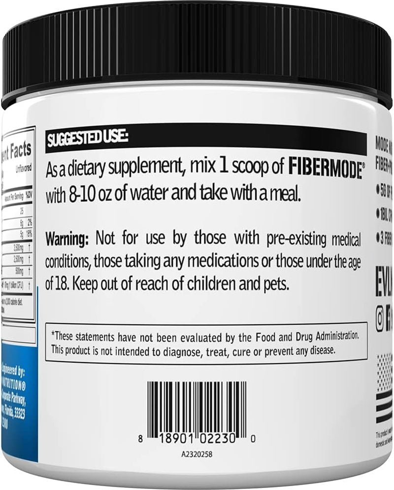 Evlution Nutrition FiberMode  Fiber  Probiotic Powder  Digestive Health  Immune Support  1bil CFU Probiotics  5g Fiber  Gluten Free  Vegan  Unflavored  Dietary Supplement  30 Servings - Image 4