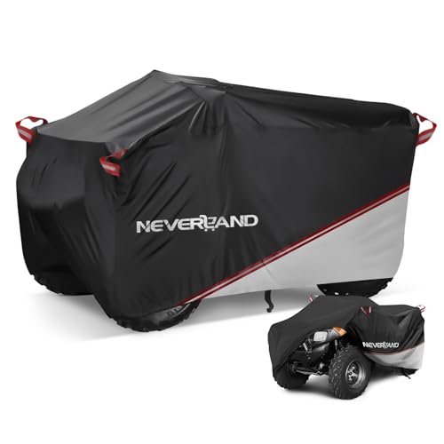NEVERLAND Waterproof ATV Cover, Outdoor Heavy Duty Quad Cover Tear-Resistant 4 Wheeler Covers All Weather UV Protection for Polaris Sportsman Yamaha Honda Quad Bike (Black & Silver, XXXL) - Image 1