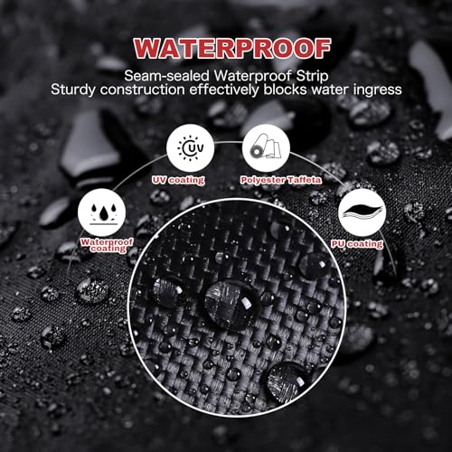 NEVERLAND Waterproof ATV Cover, Outdoor Heavy Duty Quad Cover Tear-Resistant 4 Wheeler Covers All Weather UV Protection for Polaris Sportsman Yamaha Honda Quad Bike (Black & Silver, XXXL) - Image 4