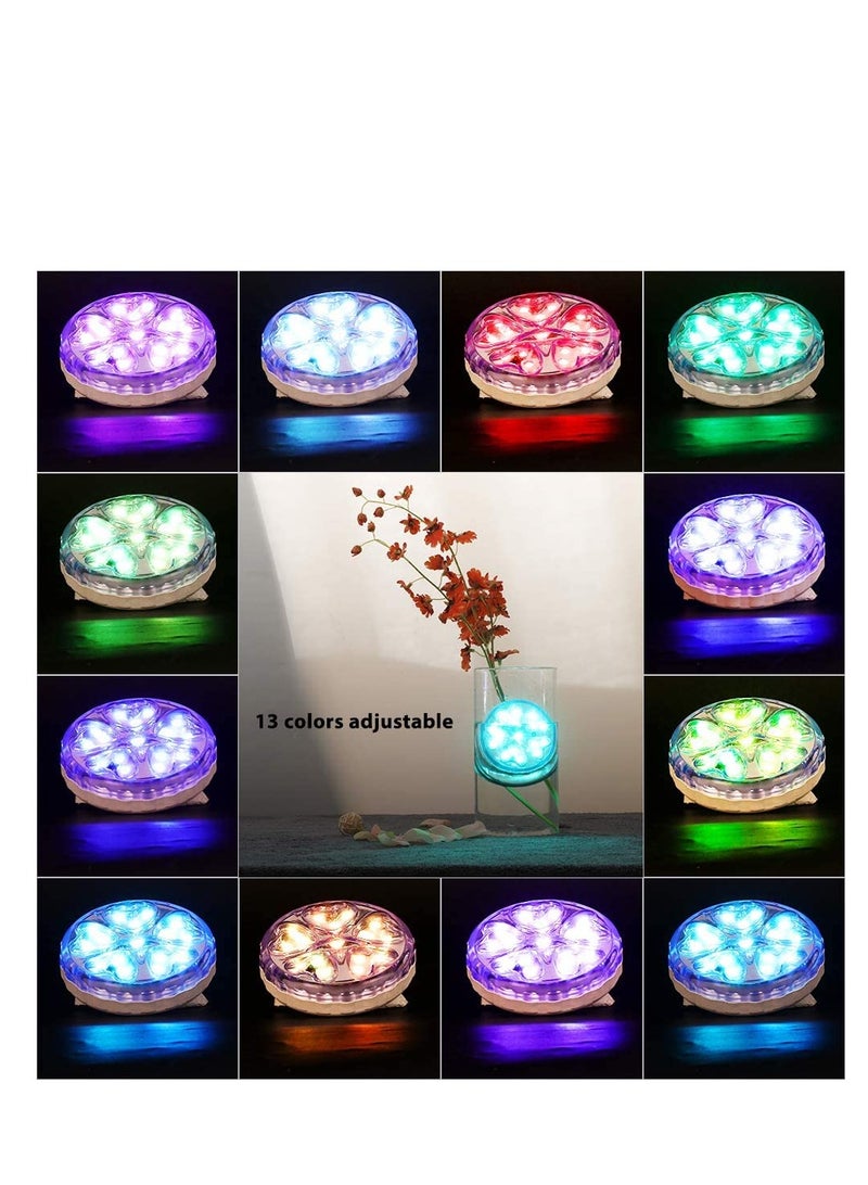 SYOSI أضواء LED قابلة للغمر من SYOSI مع جهاز تحكم عن بُعد لأضواء حوض الاستحمام وأضواء سبا LED متغيرة الألوان ضوء مغناطيسي عائم لمسبح تحت الماء لأغراض تزيين الأوعية والأكواريوم والتخييم والمسبح عبوة 2  - Image 2