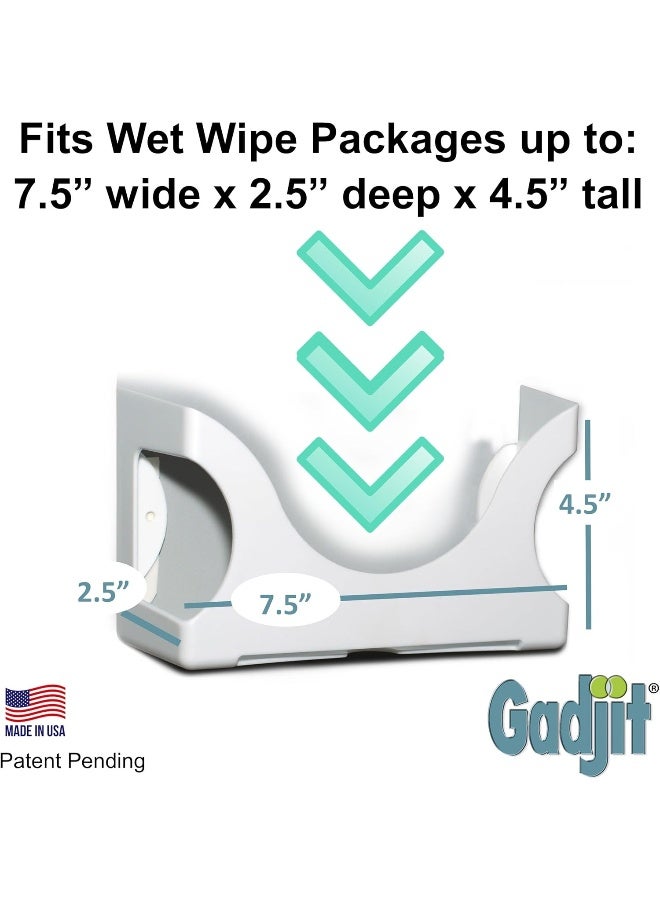 Gadjit Wet Wipes-Baby Wipe Wall Dispenser (2 Pack-WHITE) - Image 2