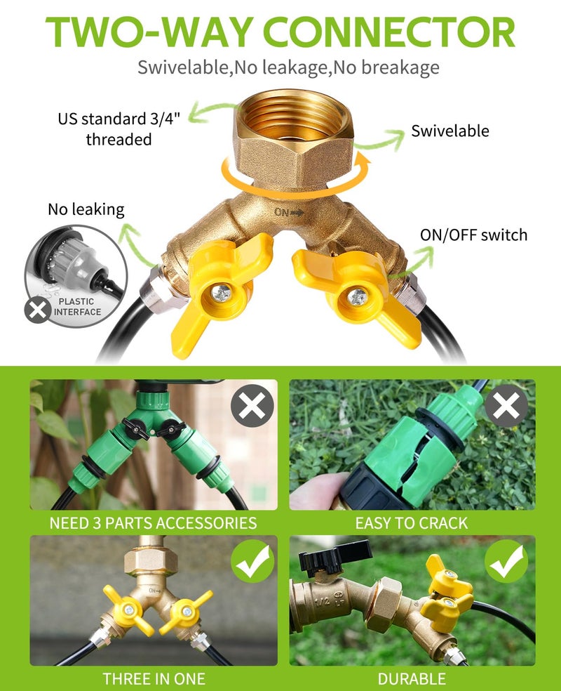 HIRALIY 100ft Drip Irrigation Kit Plant Watering System 8x5mm Blank Distribution Tubing DIY Automatic Irrigation Equipment Set for Garden Greenhouse Flower Bed Patio Lawn - Image 3