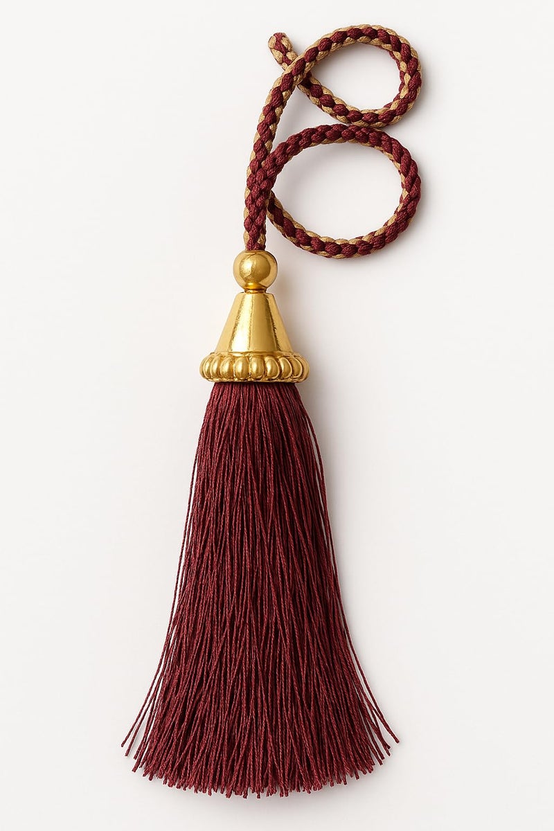 DaSync SYNC maroon Long dori Tassels Latkan for Lehenga Hanging Beads for Blouses golden dori Dupatta lace and Border Materials chunni Choli Tailoring Dresses Sarees Gowns Curtains Suits Decoration Pack of 2 - Image 2