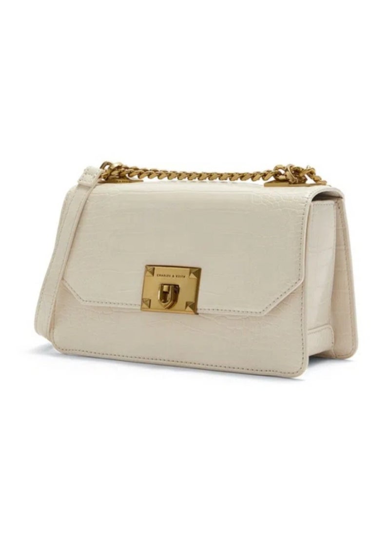 Charles & Keith Charles & Keith Flap Crocodile Print Tote Crossbody Shoulder Bag  - Image 2