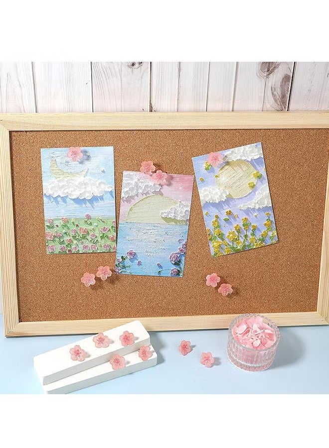 واي جيه 20 قطعة من الكرز أزهار الدفع، الراتنج الوردي لامع الأزهار مسامير الدفع زخرفية الأصابع ل تعليق الحائط، لوحة النشرات، الخرائط، مكتب الجدار - Image 4