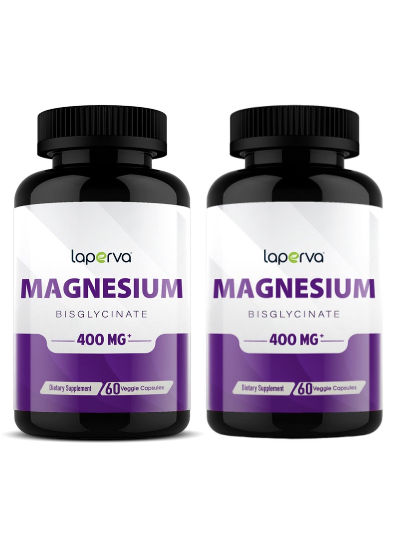لابيرفا بيسجليسينات المغنيسيوم، 400 ملغ، 60 كبسولة نباتية، عبوة من قطعتين - Image 3