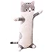 Jensquaify Long Cat Plush Pillow Cat Stuffed Animals Body Pillow Cute Kitten Plush Hugging Pillow Toy Gifts for Kids Gray 1968 inch - Image 3