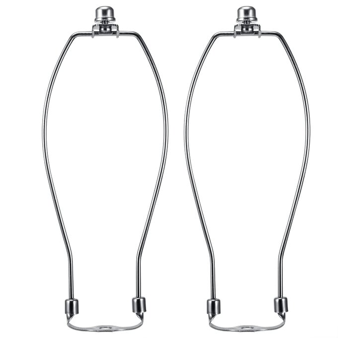 10 INCH NICKEL LAMP SHADE HARP HOLDERS WITH DETACHABLE SADDLE BASES LIGHT DUTY PACK 2 DIY LIGHTING ACCESSORIES