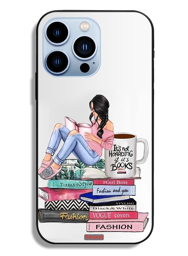 Tolwak Apple iPhone 13 Pro Protective Case Girl And Fashion Books Art - Image 2