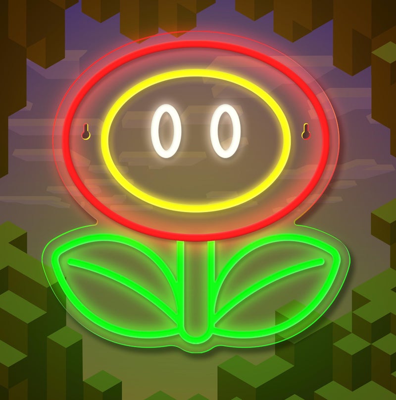 VIKLIU Fire Flower Neon Sign, Dimmable Gaming Neon Sign for Man Cave,Bedroom, Gamer Room, Living Room, Party Wall Decor, Birthday Christmas Gifts - Image 5