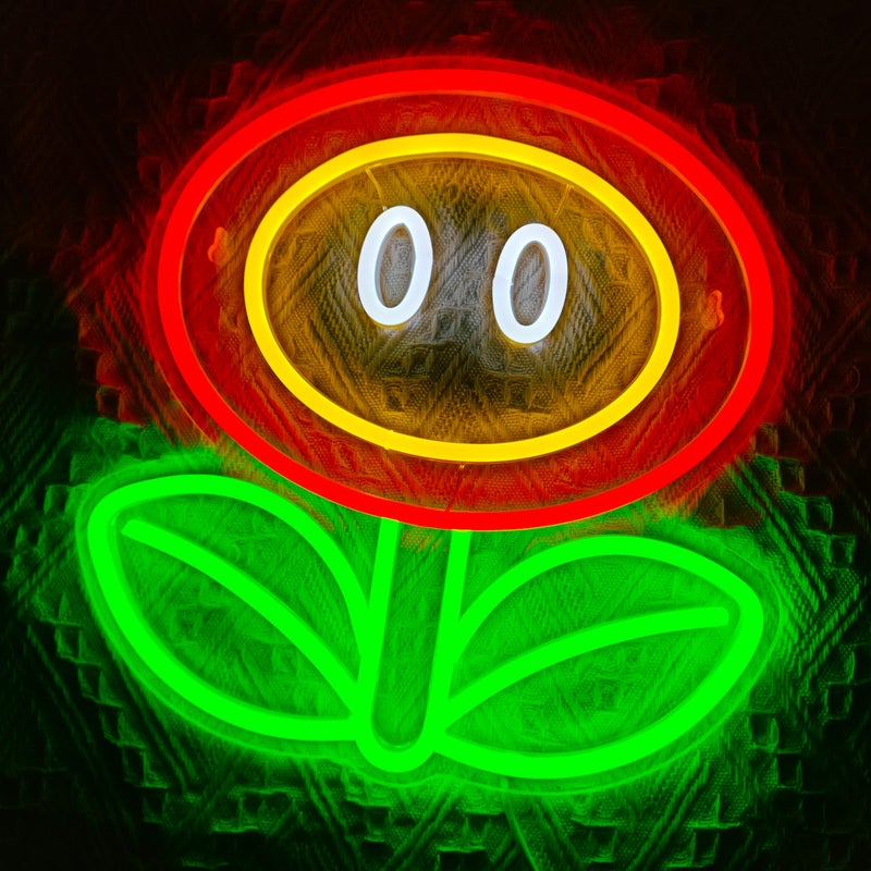 VIKLIU Fire Flower Neon Sign, Dimmable Gaming Neon Sign for Man Cave,Bedroom, Gamer Room, Living Room, Party Wall Decor, Birthday Christmas Gifts - Image 2