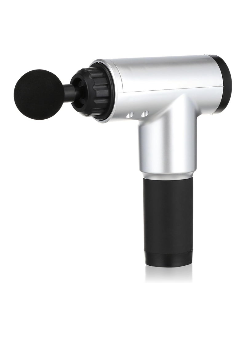 Generic Professional Massage Gun KH-320 , 4 In 1 Deep Tissue Electric Percussion Handheld Device for Body Back Pain Relief Therapy , 6 level variable frequency vibration - black,Silver  - Image 2