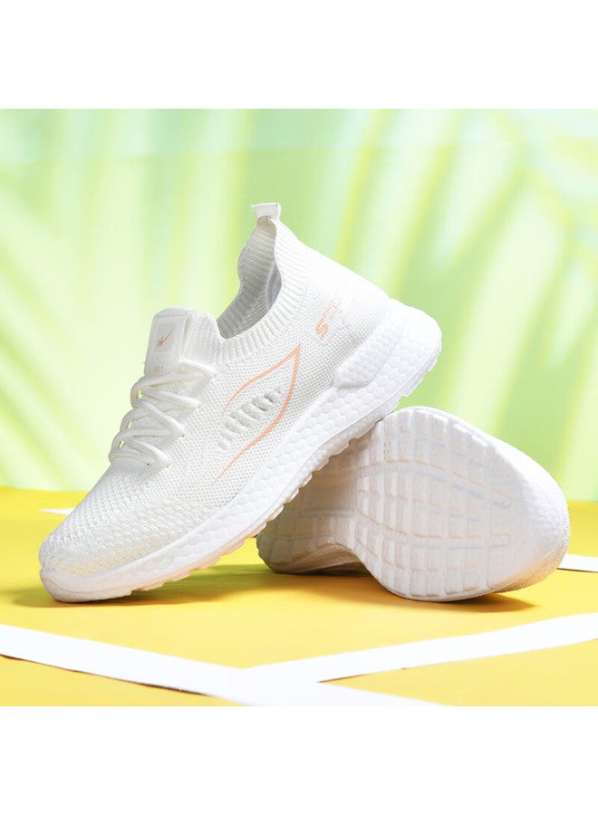 Double Star Eight Special Leisure Shoes Women Summer Breathable Soft Bottom Running Shoes Mesh Holes Walking Mom Shoes Lightweight Sports Shoes White Pink Size 40 - Image 5