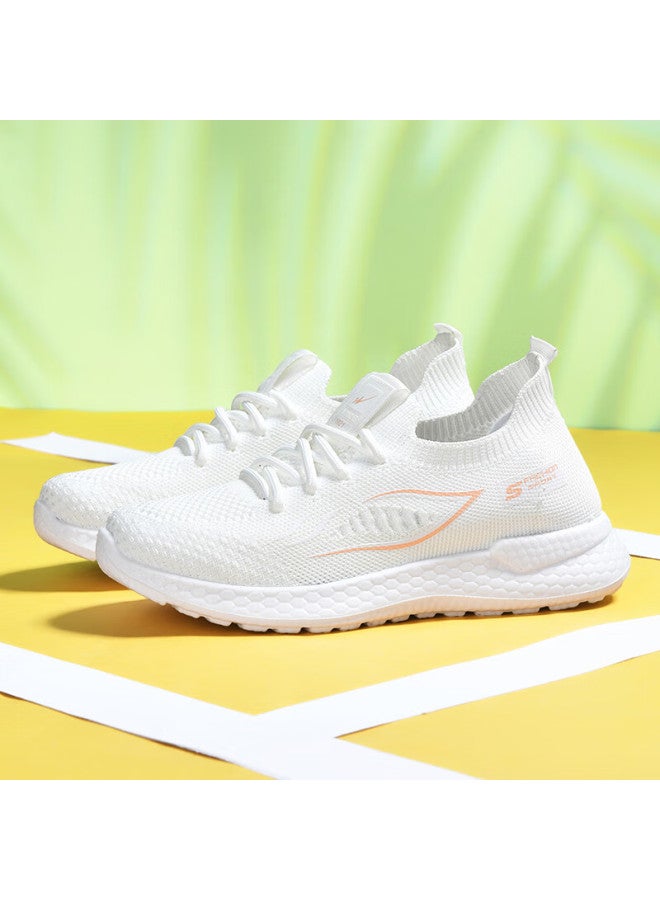 Double Star Eight Special Leisure Shoes Women Summer Breathable Soft Bottom Running Shoes Mesh Holes Walking Mom Shoes Lightweight Sports Shoes White Pink Size 40 - Image 4