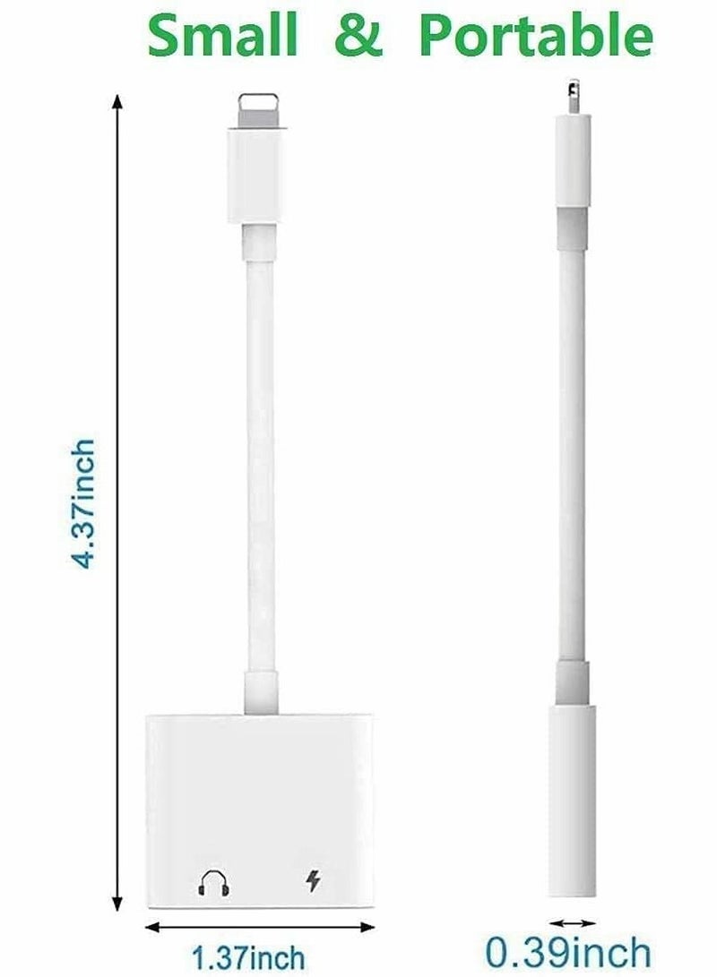 سيوسي سماعة محول ، اي فون ، شاحن 2 في 1 + مساعدة الصوت الخائن دعم الشحن + التحكم في الموسيقى ( أبيض ) - Image 3