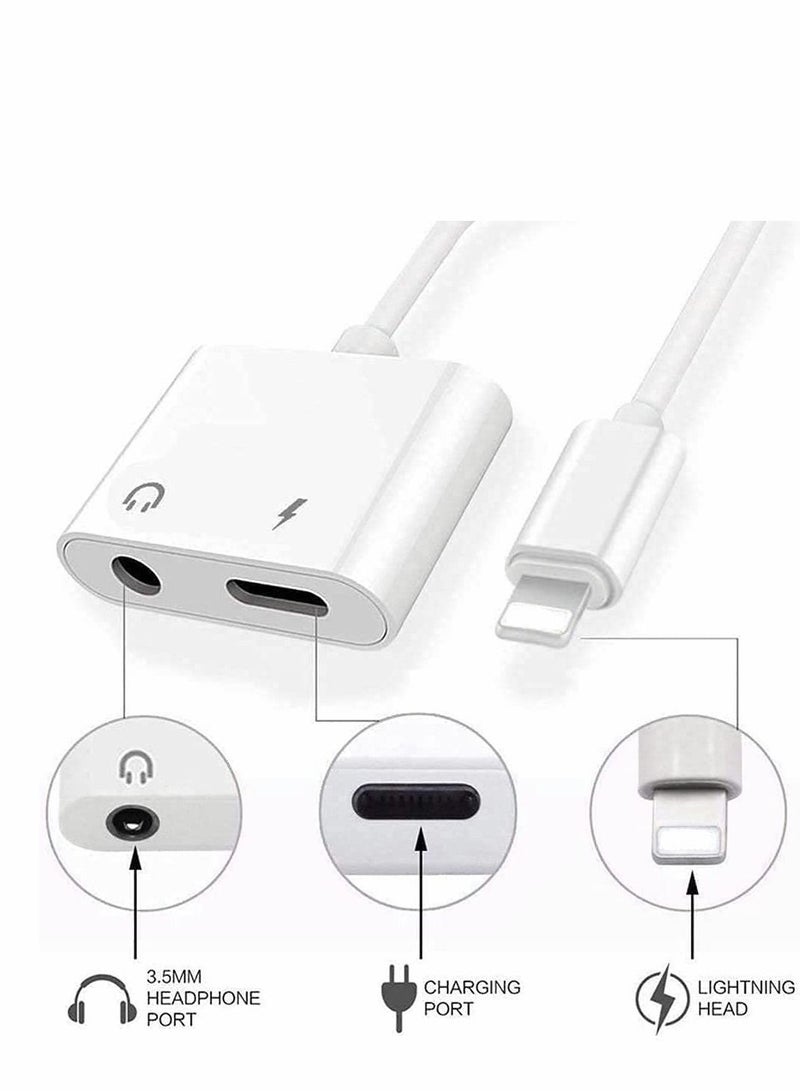سيوسي سماعة محول ، اي فون ، شاحن 2 في 1 + مساعدة الصوت الخائن دعم الشحن + التحكم في الموسيقى ( أبيض ) - Image 2