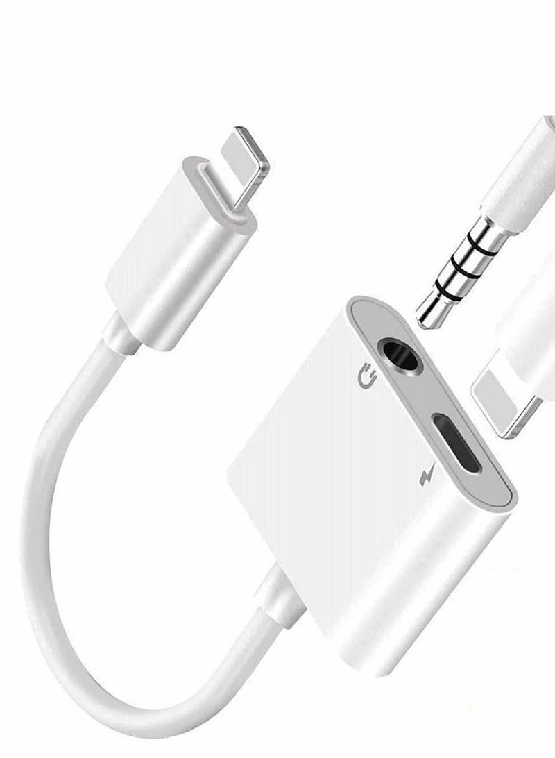 سيوسي سماعة محول ، اي فون ، شاحن 2 في 1 + مساعدة الصوت الخائن دعم الشحن + التحكم في الموسيقى ( أبيض ) - Image 1