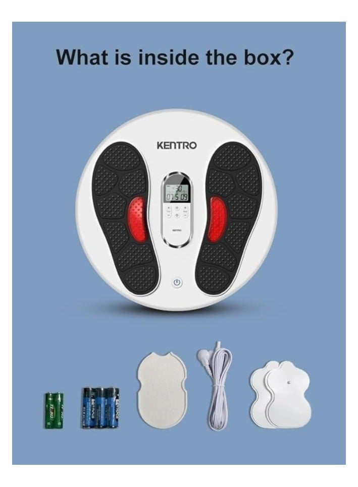 كينترو Kentro EMS Neuropathy Foot Massager 15 Levels of Electrical Pulse for Pain Relief, Improved Circulation, Reduced Swelling, Leg Fatigue, Leg Electrodes Nerve Pain, Sciatica, RLS, Post-Injury Recovery - Image 2