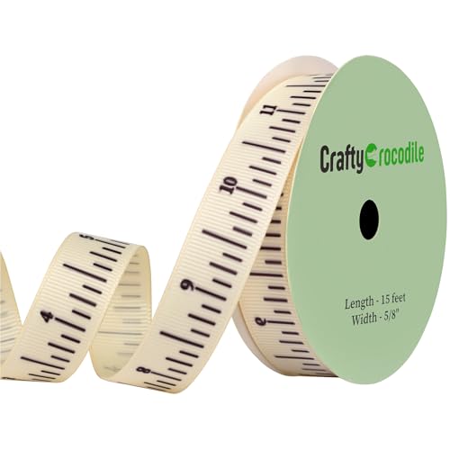 CraftyCrocodile Teacher Crafting Ribbon - Measuring Ribbon for Crafts and Gifts - School Ruler Teacher Themed Twill Tape Crafting Supplies - Image 1
