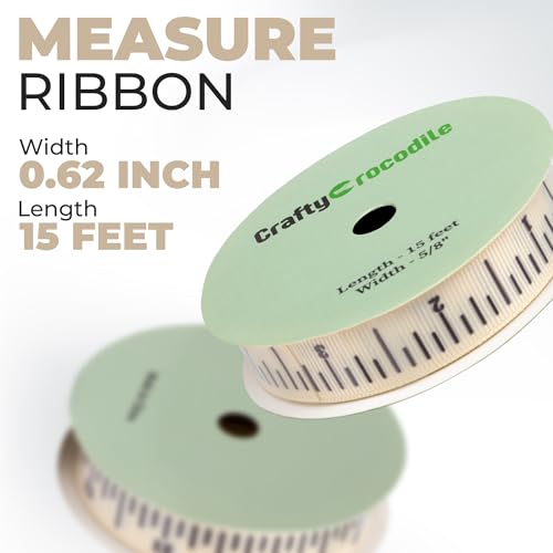 CraftyCrocodile Teacher Crafting Ribbon - Measuring Ribbon for Crafts and Gifts - School Ruler Teacher Themed Twill Tape Crafting Supplies - Image 3