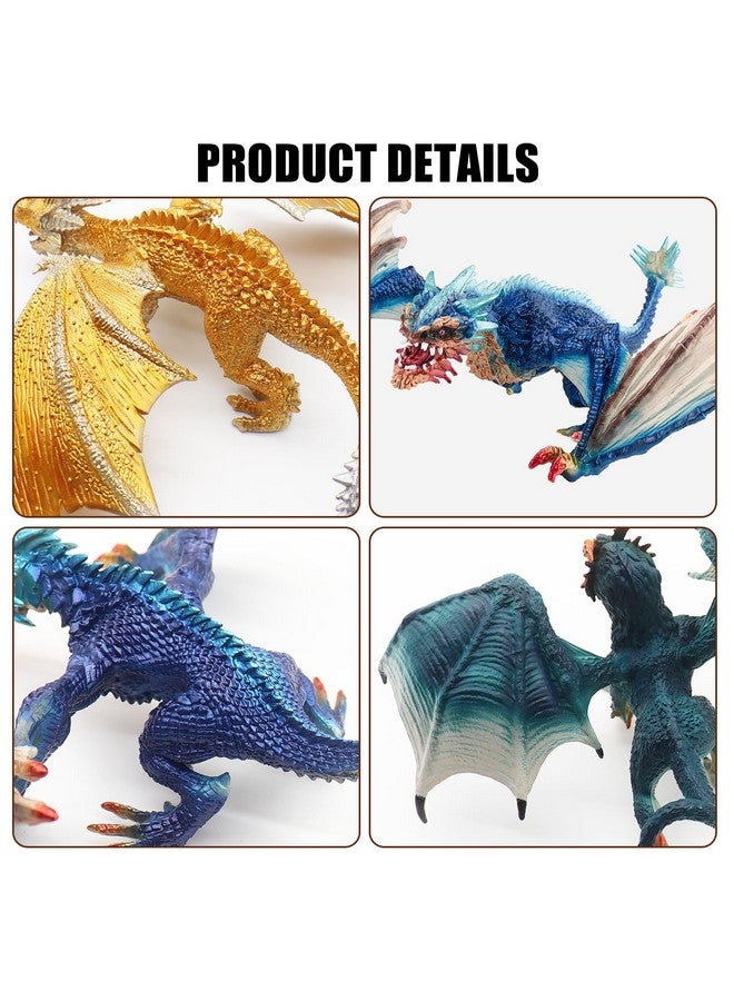Fistone Western Dragon Toy Set, 3 PCS Realistic Battle Dragon, Lion Dragon, Demon Dragon Figurines, Creature Dragon Playset for Kids, Dragon Toy Action Figure for Kids Ages 3+ - Image 3