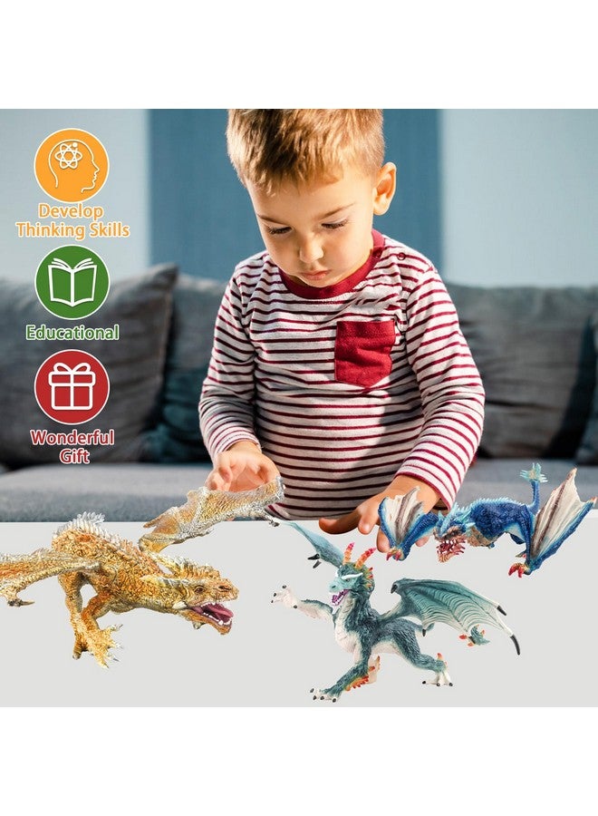 Fistone Western Dragon Toy Set, 3 PCS Realistic Battle Dragon, Lion Dragon, Demon Dragon Figurines, Creature Dragon Playset for Kids, Dragon Toy Action Figure for Kids Ages 3+ - Image 5