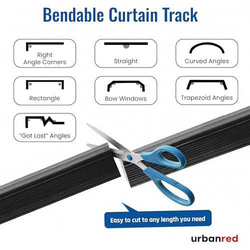 UrbanRed Plastic Iron (5 Metres)-Ceiling Track Ceiling Mount For Curtain Rail With Track Curtain System-Bunk Bed Curtains Rv Curtain Track-Bendable Ceiling Track-Ceiling Track For Curtain - Image 5