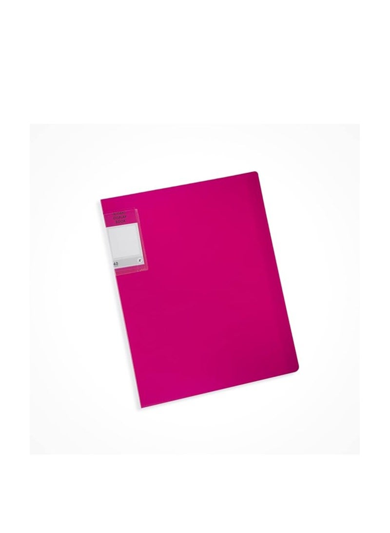 Maxi Maxi 40 Pocket Presentation Notebook Pink With transparent Pockets  - Image 1