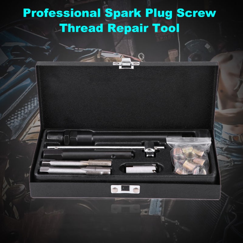 25 Pcs Car Spark Plug M14*1.25 Tap Screw Thread Tools Repair Kit with Case - Image 3