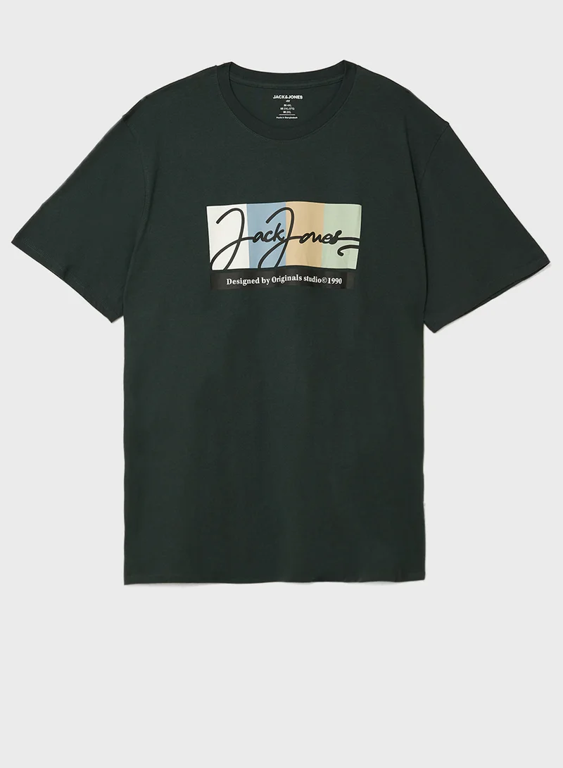 JACK & JONES Plus Size Logo Crew Neck T-Shirt