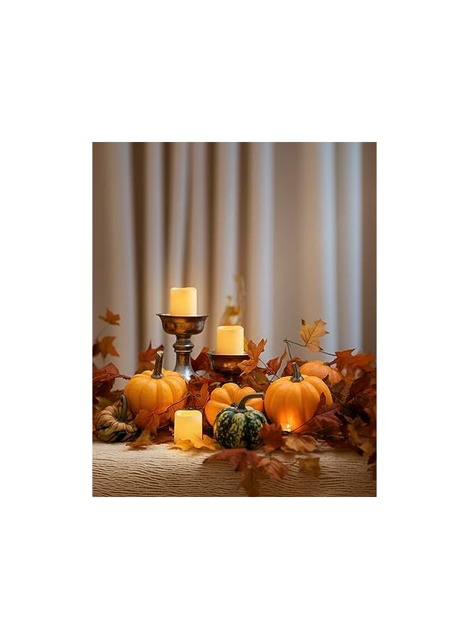 The Bros 12 قطعة من الشموع المتوهجة بدون لهب مع مؤقت، شموع شاي LED تعمل بالبطارية، شموع كهربائية مزيفة واقعية لحفلات الزفاف، الطاولة، في الهواء الطلق (البطارية مشمولة) - Image 4