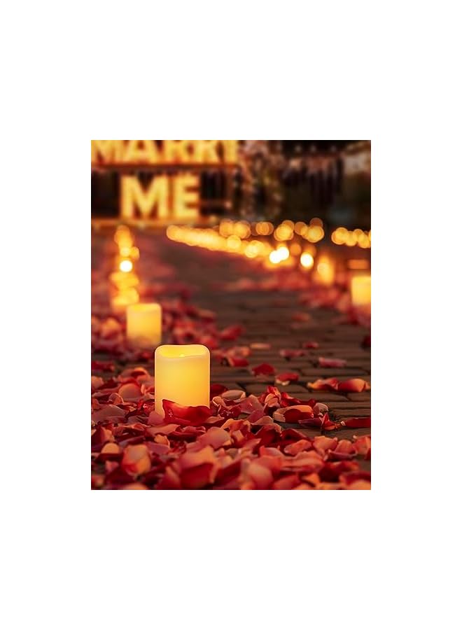 The Bros 12 قطعة من الشموع المتوهجة بدون لهب مع مؤقت، شموع شاي LED تعمل بالبطارية، شموع كهربائية مزيفة واقعية لحفلات الزفاف، الطاولة، في الهواء الطلق (البطارية مشمولة) - Image 5