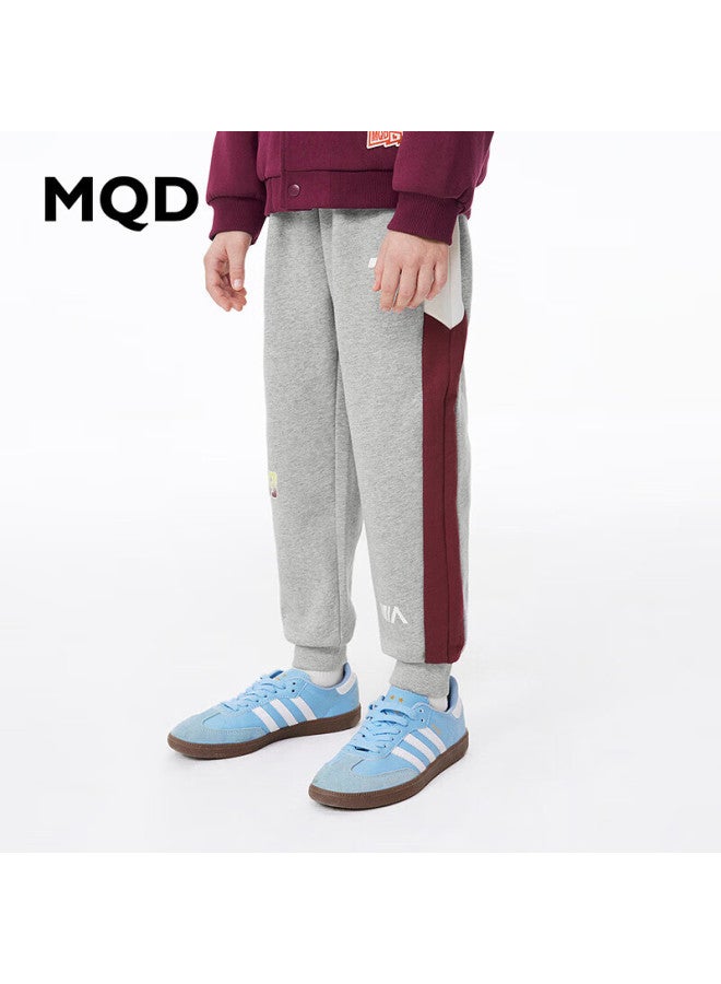 Mqd Boys' Autumn Knitted Sweatpants, School Style Trousers For Older Children, Flax Gray, 160cm - Image 1