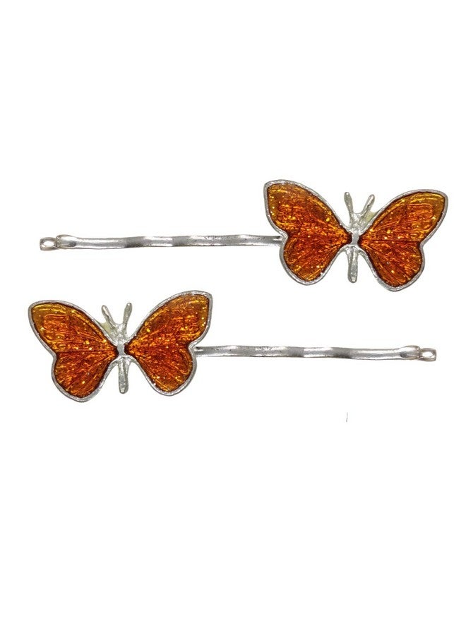 FURE Metal Enamel Butterfly Bobby Hair Pin (Red) for Women - Image 1