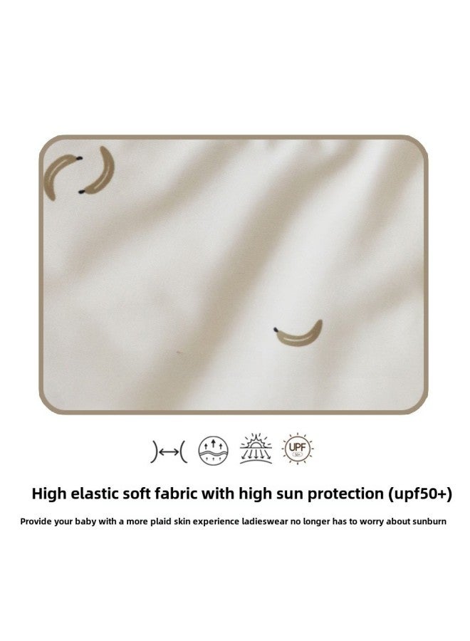 Loquat Summer Boys Split Swimsuit Long Sleeve Sunscreen Quick-drying Swimsuit 2025 Ins Wind Baby Swimsuit Wholesale-Color:Ins Style Split Swimsuit Lemon- - Image 4