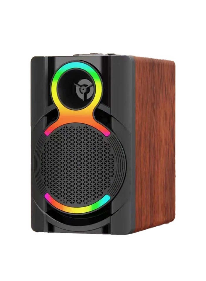 صندوق مكبر صوت لاسلكي محمول عالي الجودة للحفلات العائلية BT 4 بوصة مع مكبر صوت ملون بإضاءة LED - Image 1